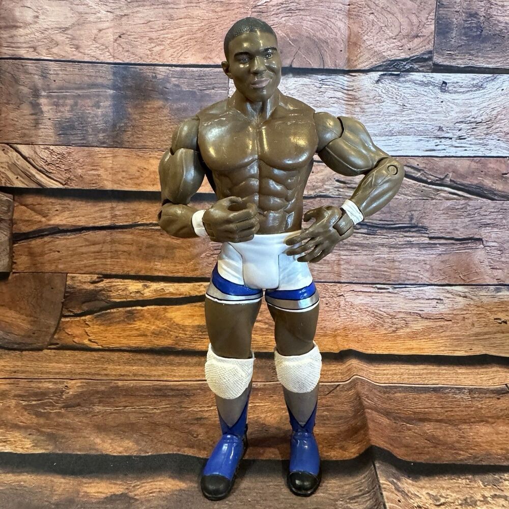 WWE Shelton Benjamin Jakks Pacific 2004 Figure Blue White Trunks Loose Wrestling